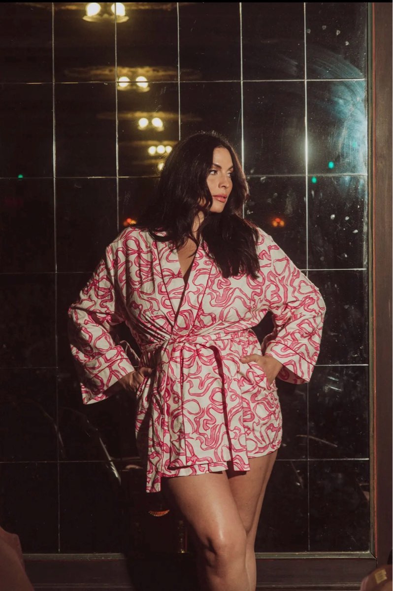 Kilo Brava Flannel Collection - Dancing Bows - Short Robe