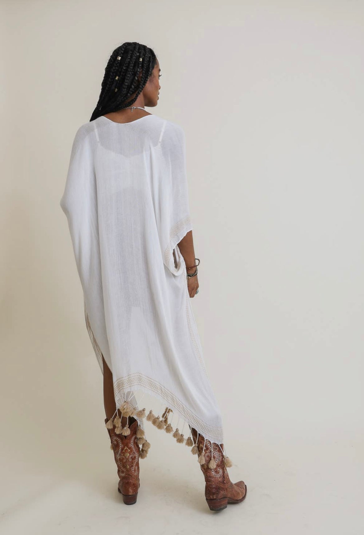 Longline tassel kimono