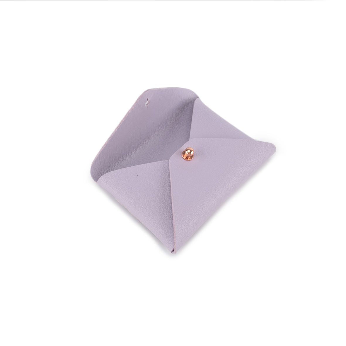 From sonia's-vokalized-kreations' Brooklyn Collection, The Brooklyn Wallet (CLOSE OUT) is a chic small lavender envelope-style design for Women on the Move, featuring an elegant gold button closure against a plain white backdrop.