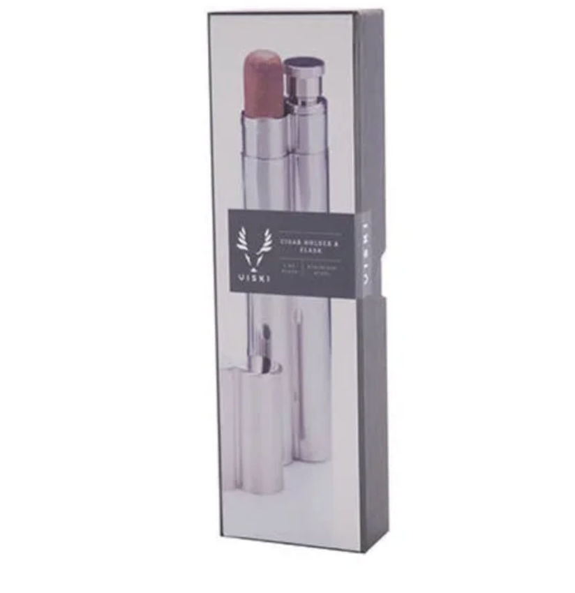 Stainless Steel Cigar and Flask Holder