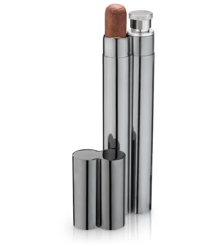 Stainless Steel Cigar and Flask Holder