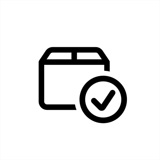 A black outline of a shopping basket with a checkmark in a circle beside it represents Shipping Protection by Route, providing peace of mind with successful selection and built-in protection.