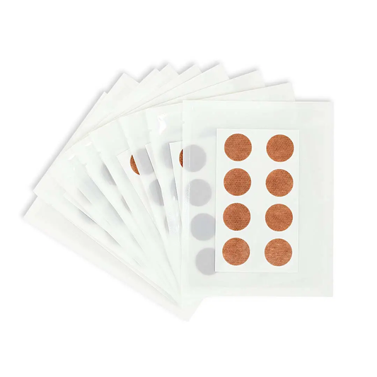 Several clear packets, each with a sheet of Sonia's Vokalized Kreations B12 Vitamin Patch - Instant Energy (64 Patches), are fanned out on a white background.
