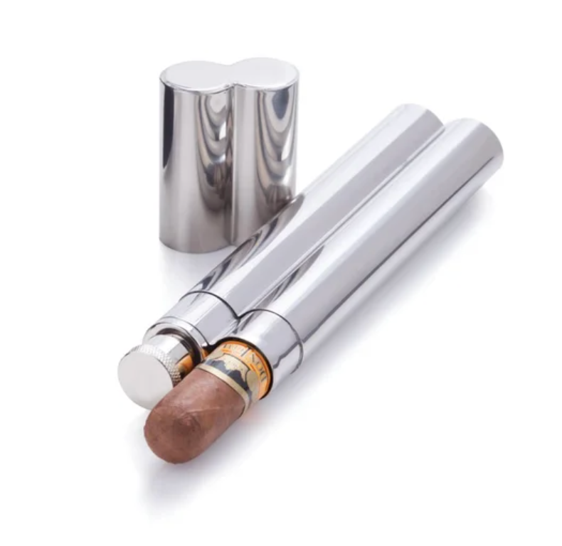 Stainless Steel Cigar and Flask Holder