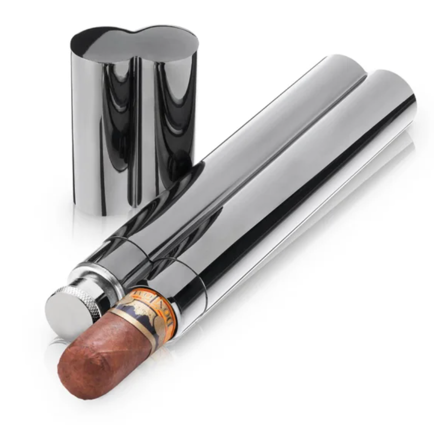 Stainless Steel Cigar and Flask Holder
